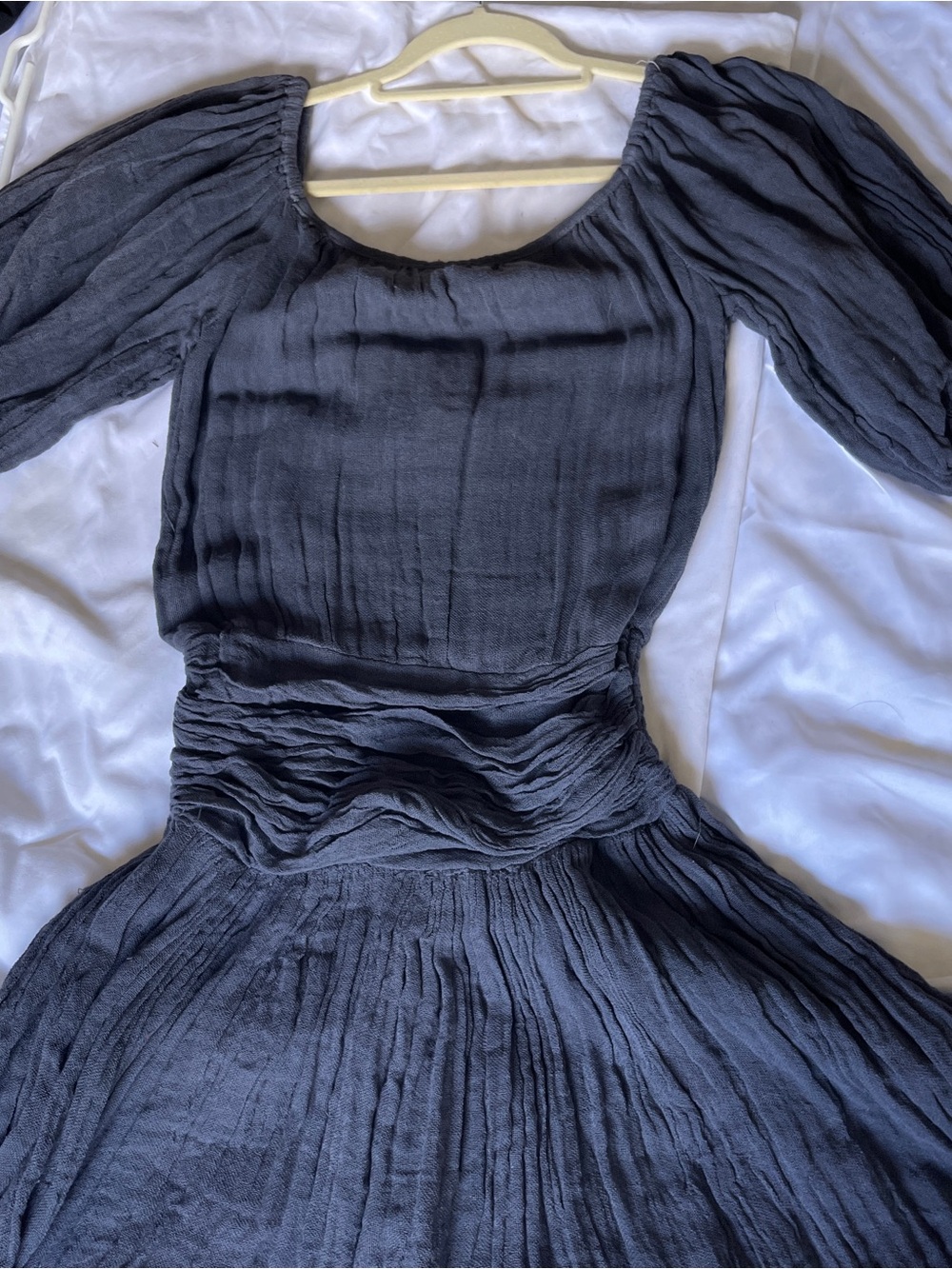Jen's Pirate Booty Navy Puff-Sleeve Midi Dress